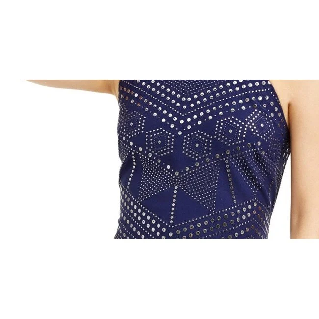 Energetic Jump Women's Studded Bodycon Dress Blue Size Medium