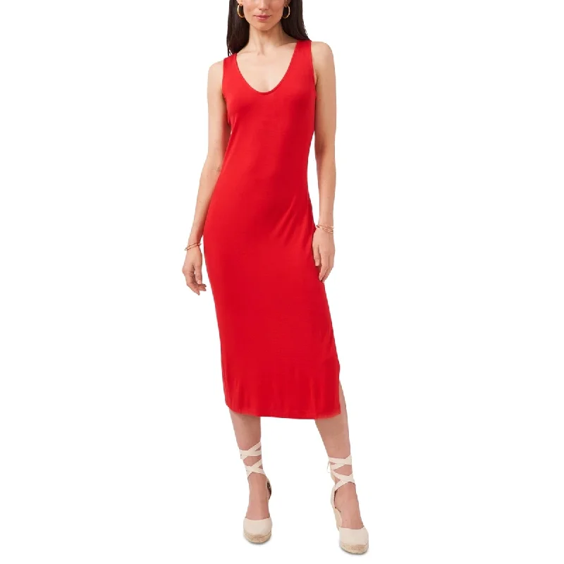 Simple Design 1.STATE Women's Deep V Neck Dress Red Size Large