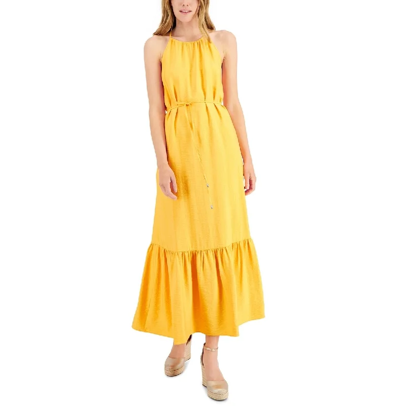 Exquisite Tailoring INC International Concepts Women's Zinnia Halter Maxi Dress Orange Size 14