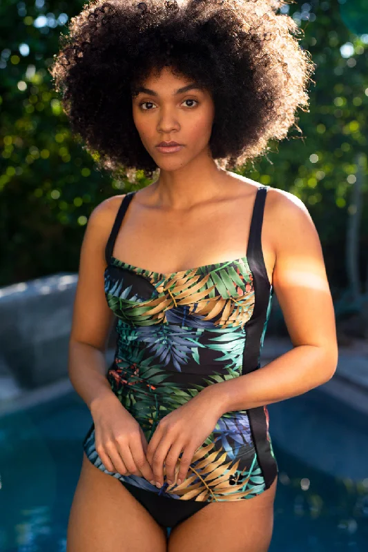 Floral Prints Midnight Island Junior Tankini Top
