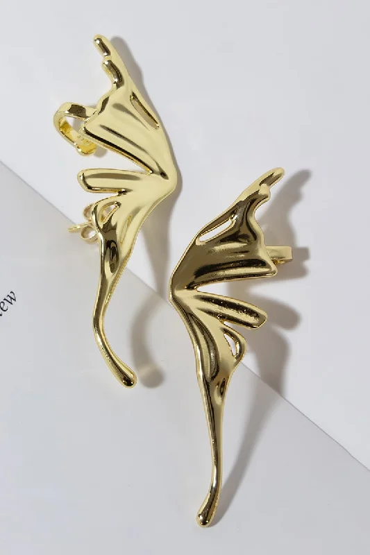 Design sense GOLD PLATED BUTTERFLY EARRINGS