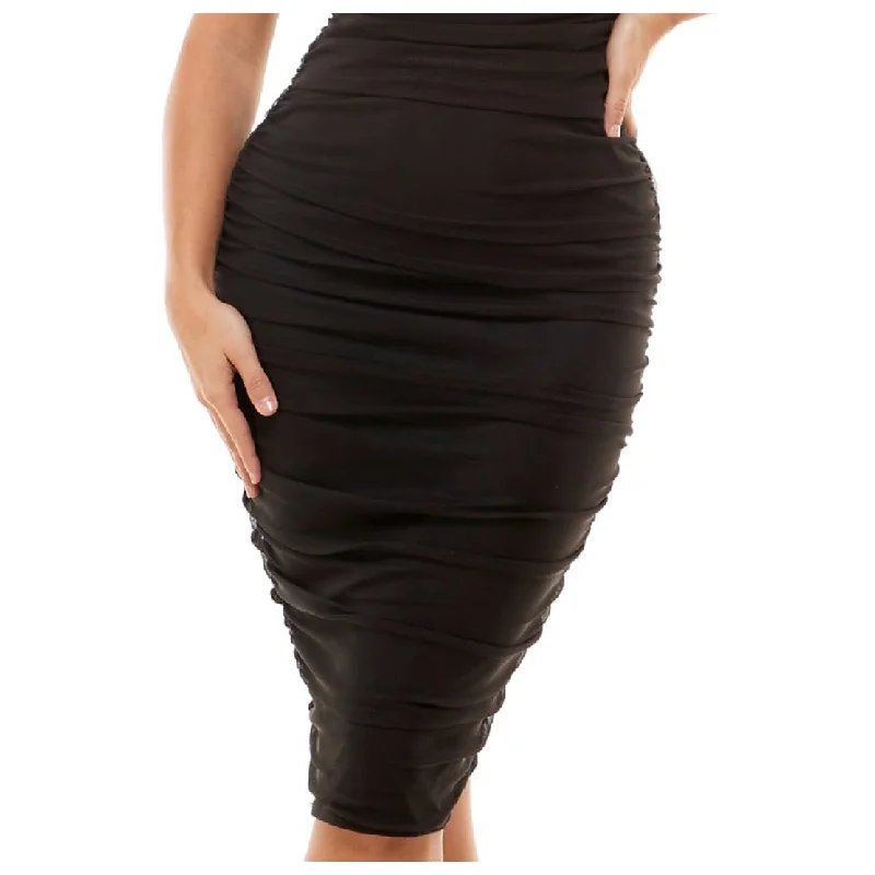 Multifunctional Style B Darlin Women's Mesh Ruched Tube Dress Black Size Xx-Small