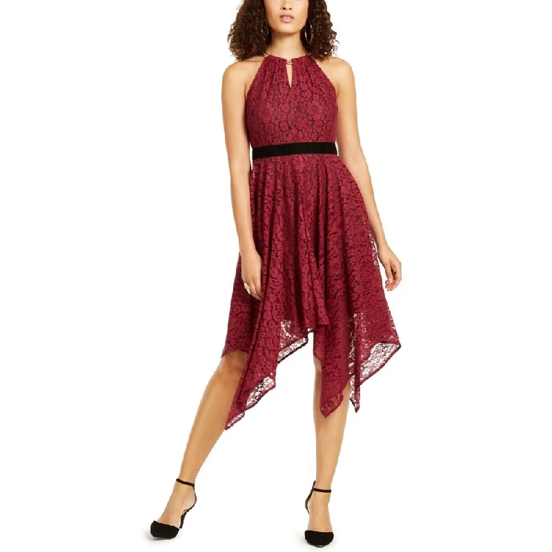 High-end Fabrics Thalia Sodi Women's Chain Neck Lace Dress Red Size Xx-Large