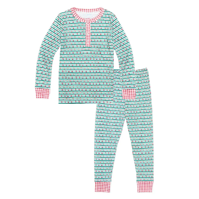 Design Must-have Joy Street Kids Balsam Stripe Two Piece Henley Pajamas