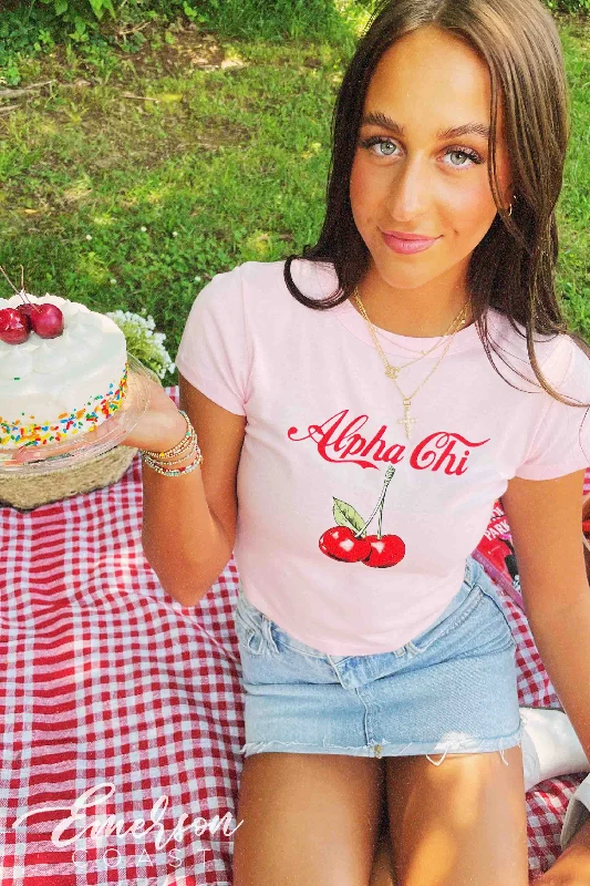 Luxury Temperament Alpha Chi Cherry Cola Baby Tee