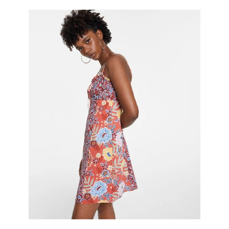 Elegant Style Bar Iii Women's Printed Sweetheart A Line Dress Red Size X-Small