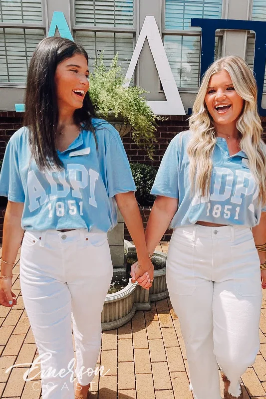 Personalized Clothing Alpha Delta Pi Blue Recruitment Henley