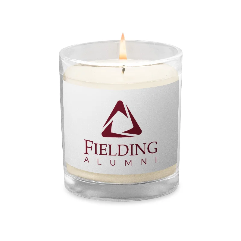 Elegant Series Glass Jar Soy Wax Candle - White | Alumni Logo