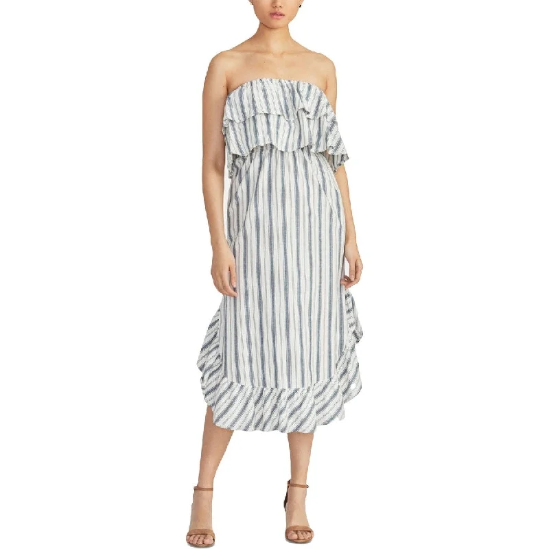 Cozy Vibes Rachel Roy Women's Jacinita Linen Blend Calf Midi Dress White Size Medium
