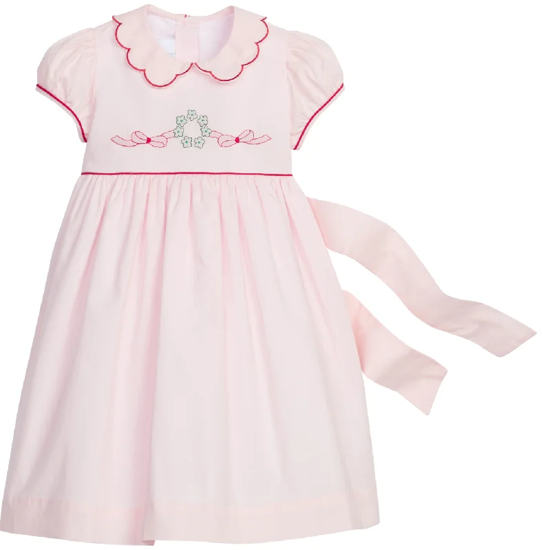 Trendy Traveler Little English Maisie Dress in Pink Wreath