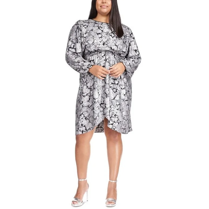 Warm Atmosphere Michael Kors Women's Paisley Print Cinch Waist Dress White Size 2X