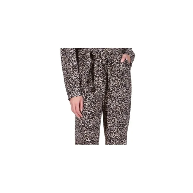 Everyday Style Michael Kors Women's Ditsy Print Tie Waist Jumpsuit Brown Size X-Small