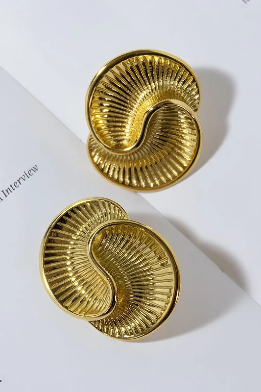 Literary Style GOLD PLATED YIN YANG EARRINGS