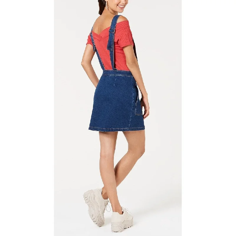 Playful Style Tinseltown Junior's Denim Jumper Skirtall Blue Size Medium