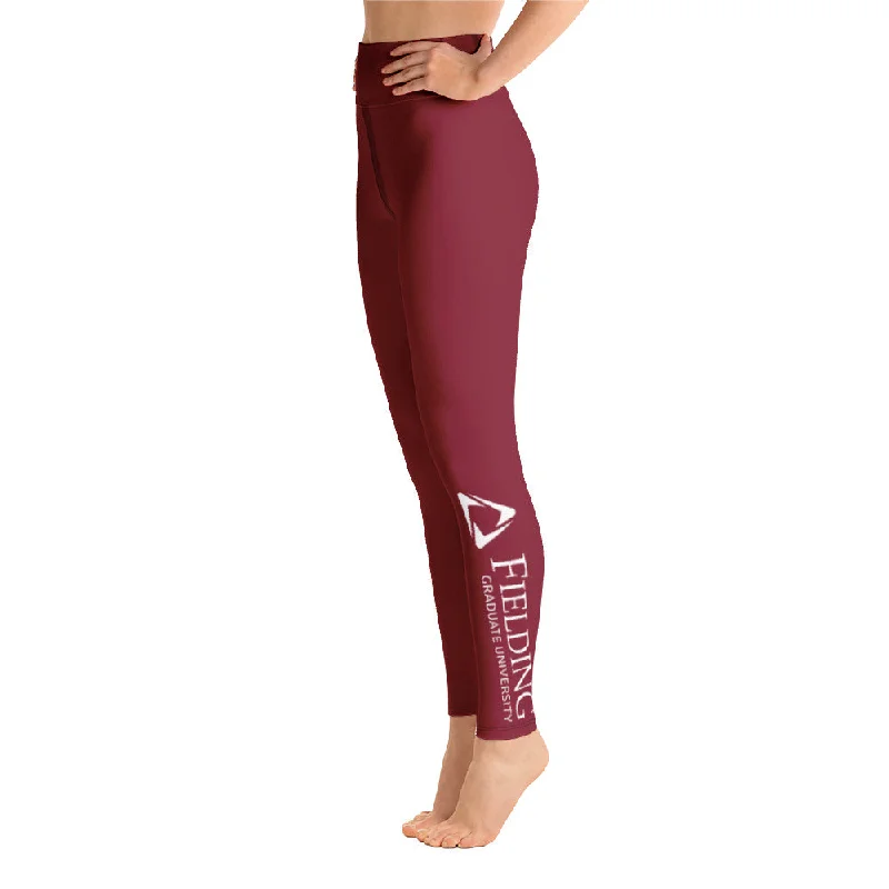 Celebrity Style Yoga Leggings - Merlot | Fielding Logo