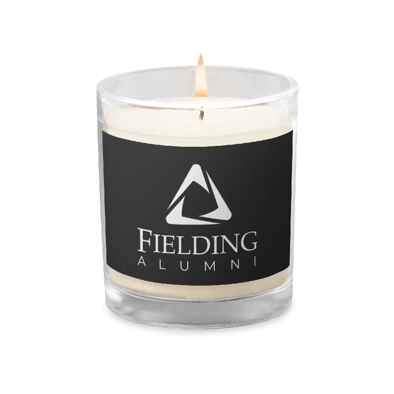 Unique Fashion Glass Jar Soy Wax Candle - Dark Grey | Alumni Logo