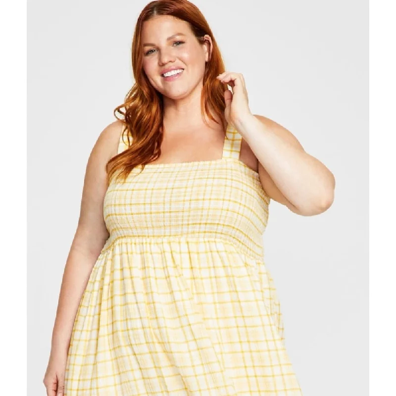 Exquisite Craftsmanship Tommy Hilfiger Women's Smocked Tank Dress Yellow Size 3X