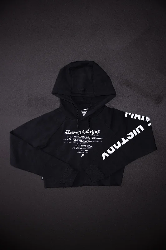 Boutique Recommendation MAKE HISTORY CROP HOODIE - BLACK