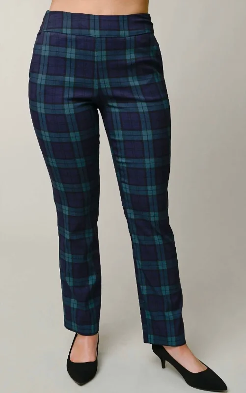 British Style Printed Straight Leg Eric Pant In Tartan Plaid