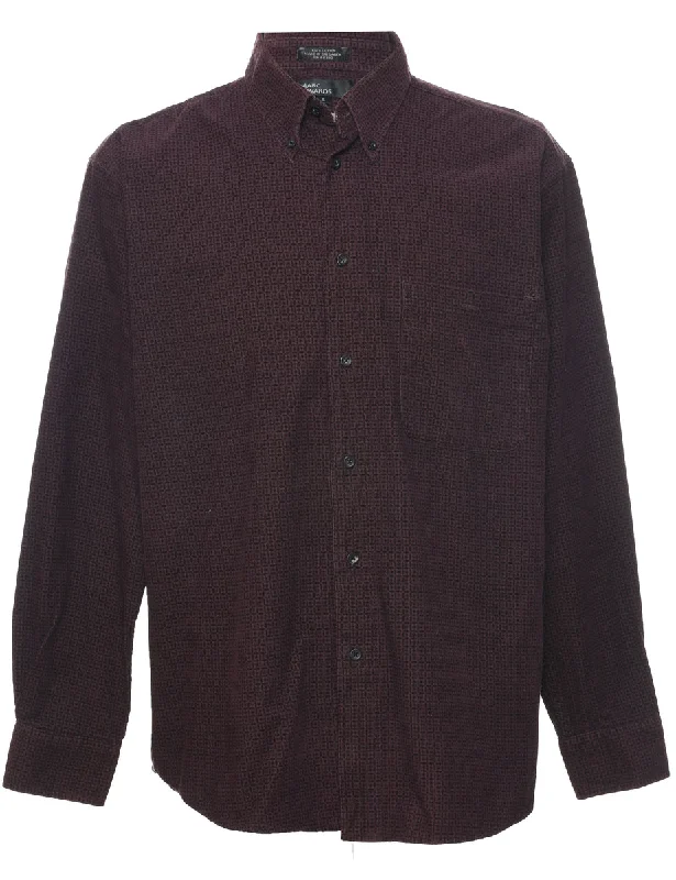 Unique Design Corduroy Checked Pattern Shirt - L