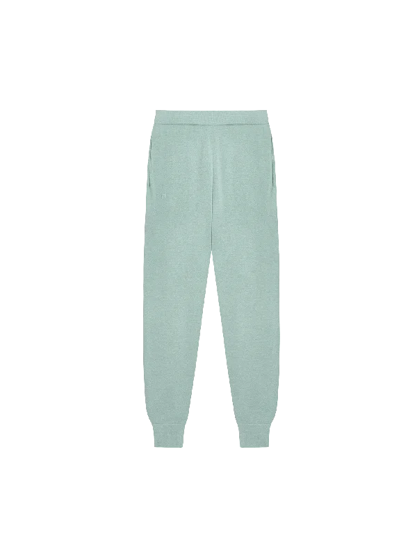 Romantic And Fresh Womens Regenerative Merino Wool Track Pants—eucalyptus blue