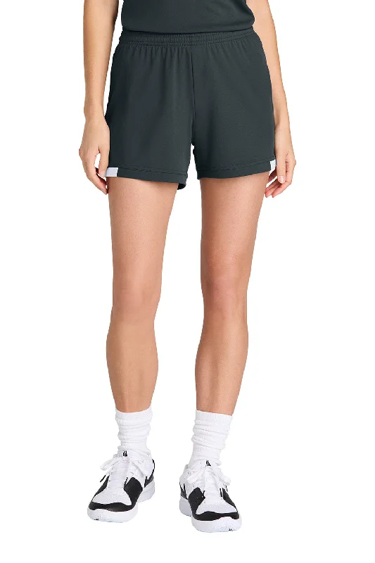 Layered Comfort Sport-Tek Womens Club Moisture Wicking Shorts - Iron Grey/White - NEW