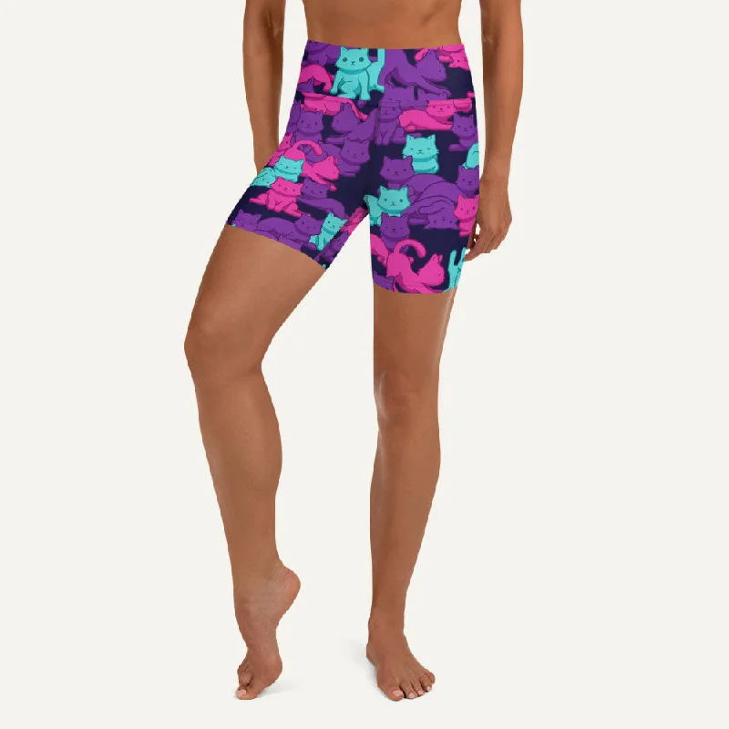 Cute Style Cats Camouflage Cyberpunk High-Waisted Shorts
