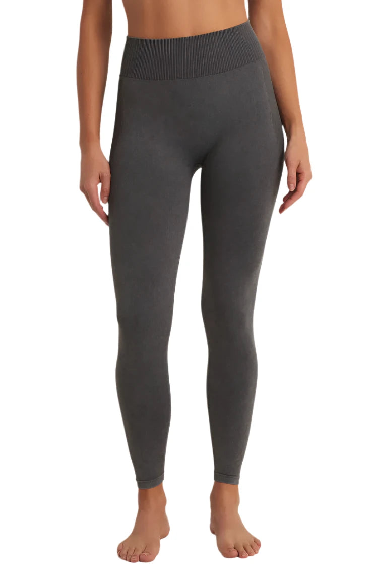 Fashion Pioneer Z Supply WASH OUT SEAMLESS 7/8 LEGGING Graphite