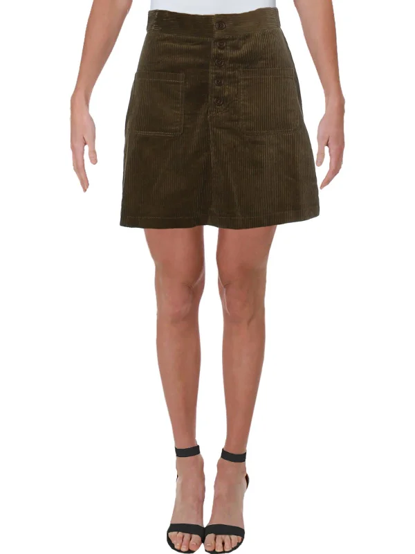 Economic Outlook Alicia  Womens Velvet Daytime Mini Skirt