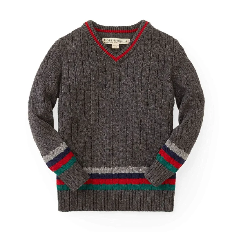 Trendy Items V-Neck Cable Sweater - Baby