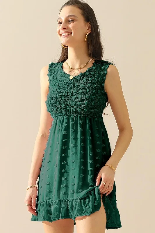 Exquisite Design V NECK JACQUARD WEAVE SLEEVELESS DRESS