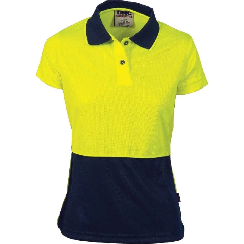 Effortless Comfort Dnc Workwear Ladies Hi-vis Two-tone Short Sleeve Polo - 3897