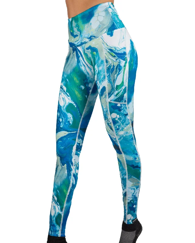 Urban Comfort Blue Marble ECO-TechFlex Pocketed Legging