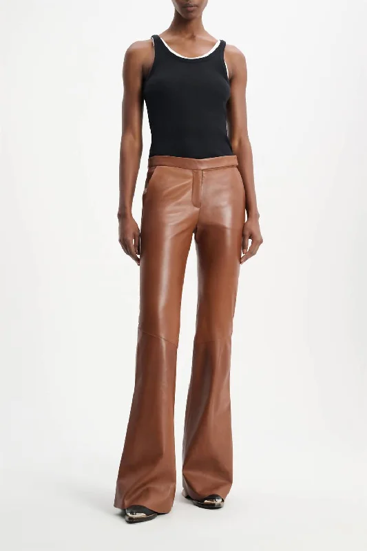 Sports Style Sleek Statement Pants In Brown Sugar
