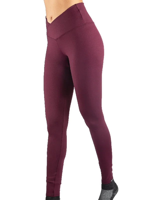 Soft Looks Burgundy Cross Over Waistband Legging