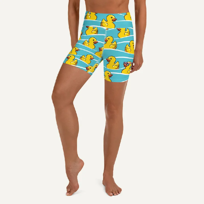 French Style Rubber Ducky High-Waisted Shorts