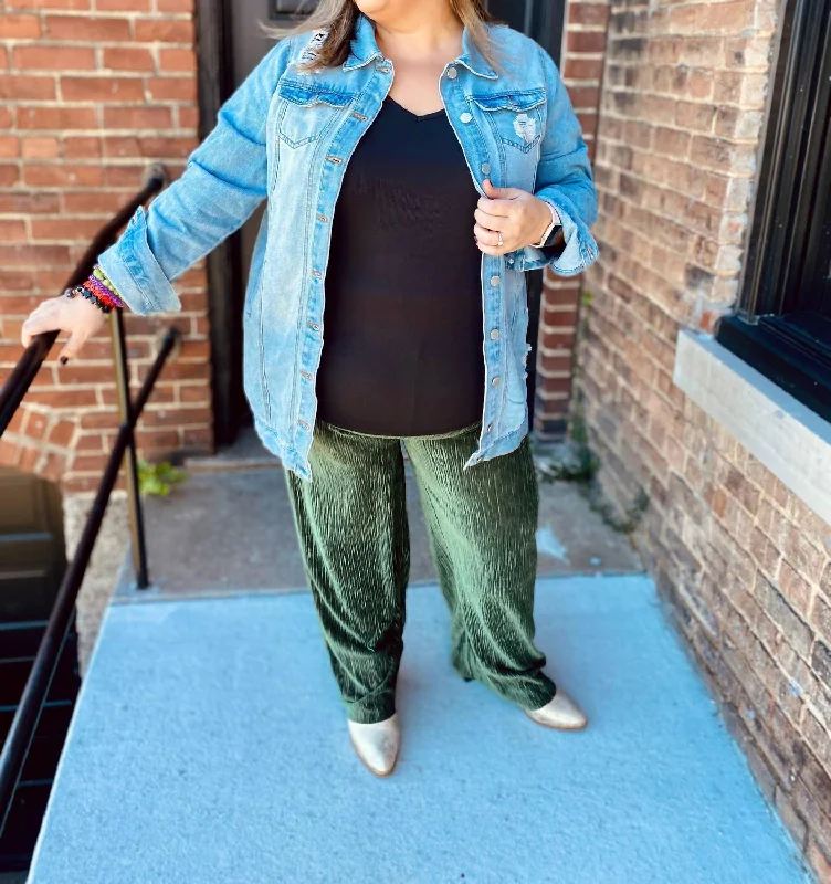 Sports Fashion Wide Leg Pants In Green