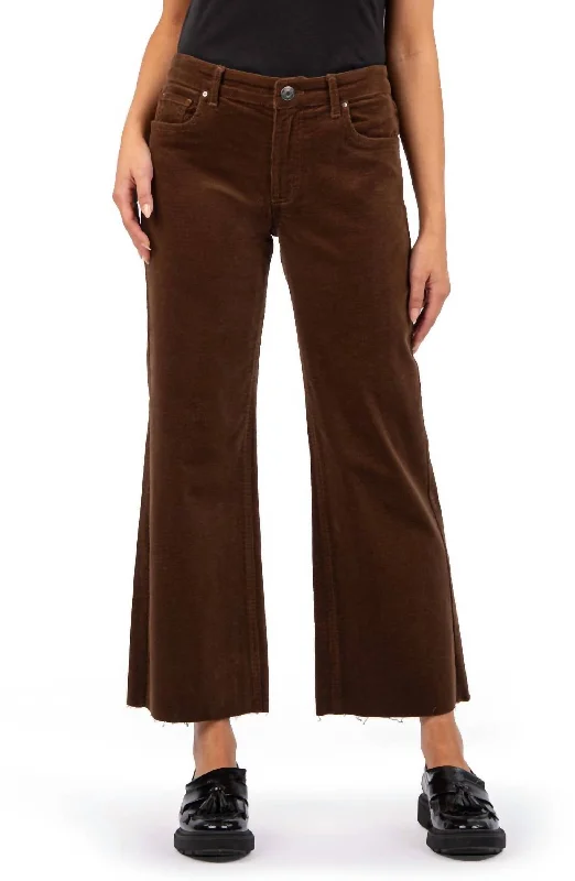 British casual Kelsey Corduroy Ankle Flare Pant In Brown