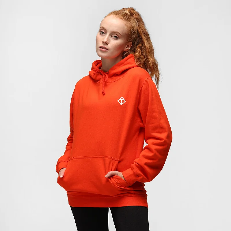 Simple Style Sunset Orange Diamond Hoodie