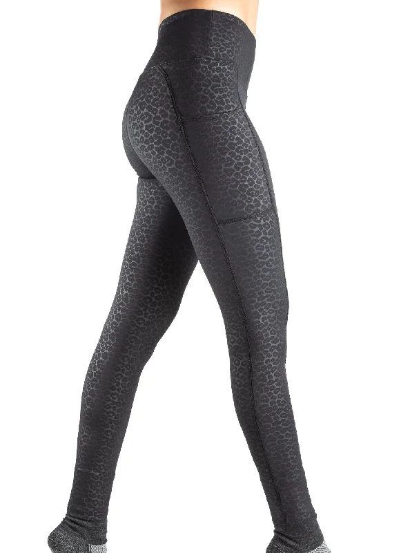 Elegant Wear Nala Leopard Wide Waistband Pocketed Leggings