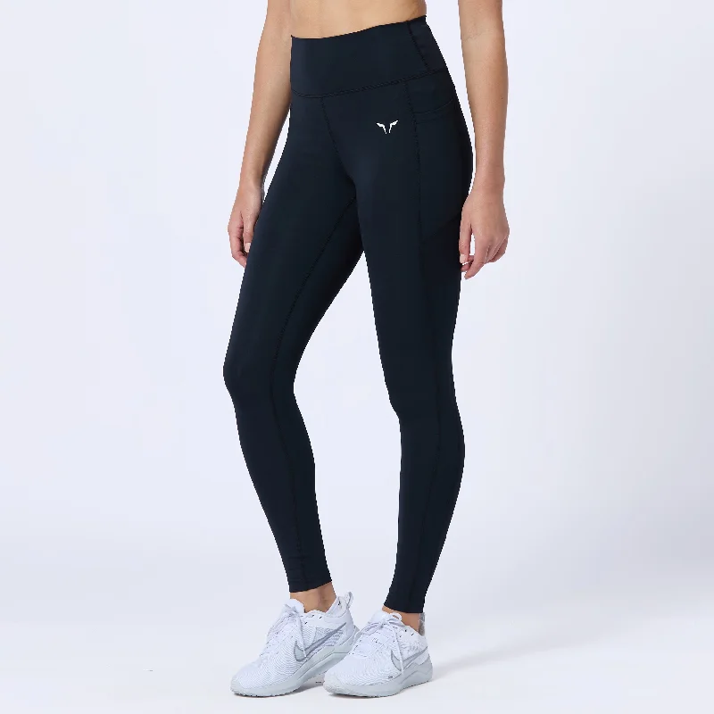 Simple Design Essential High Waisted Leggings 27"  - Black