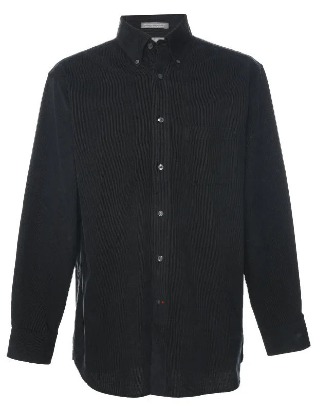 Loose Fit Corduroy Black Shirt - M