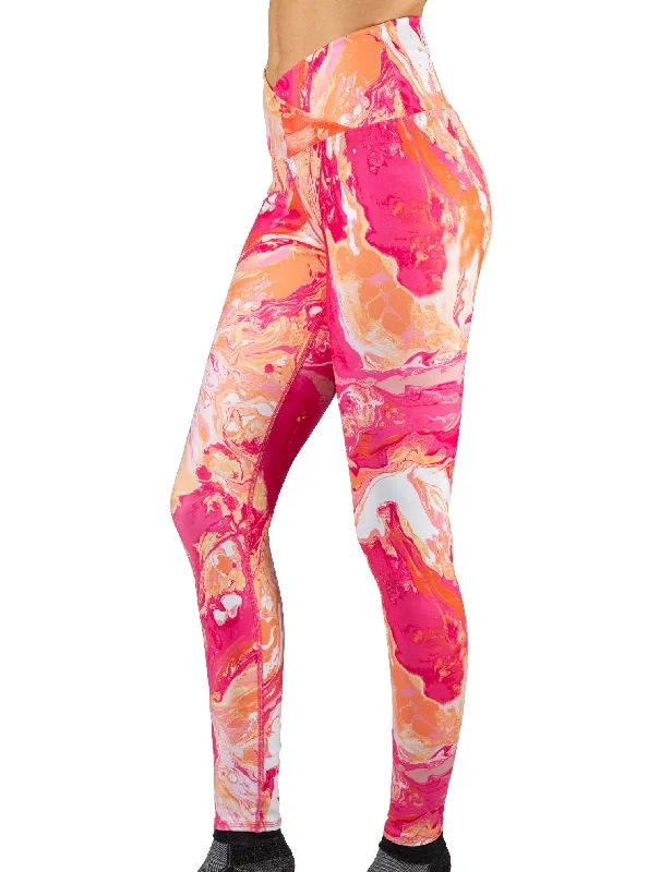 Everyday Comfort Pink Marble ECO-TechFlex Cross Over Waistband Legging