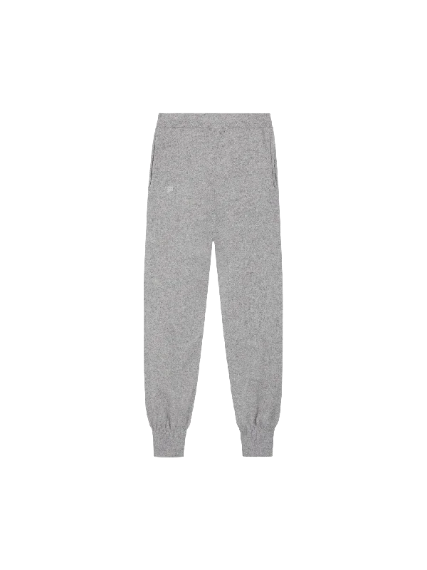 Bottom And Versatile Womens Recycled Cashmere Track Pants—pale grey melange