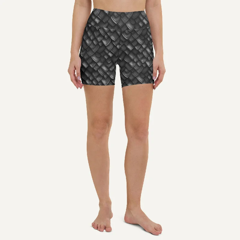 Fashionable In The Times Onyx Dragon Scales High-Waisted Shorts
