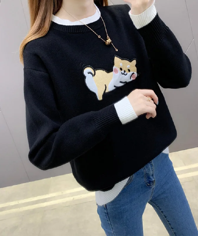 French Style Cute cat long sleeve sweater  094