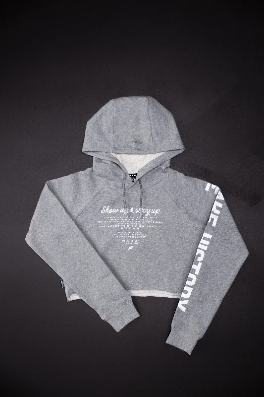 Classic Series MAKE HISTORY CROP HOODIE - GREY