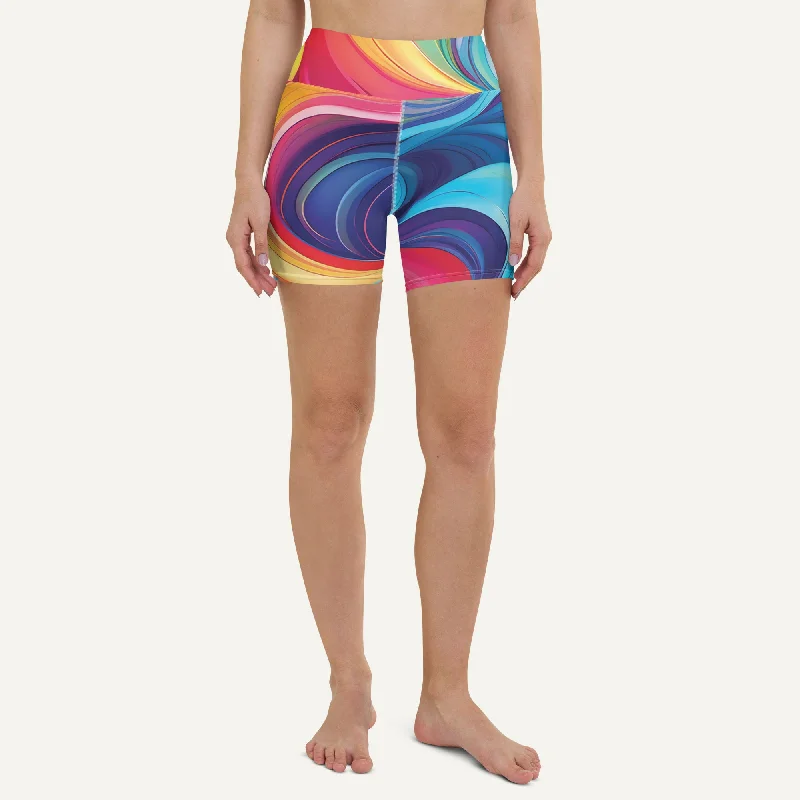 Basic Version Color Swirls High-Waisted Shorts