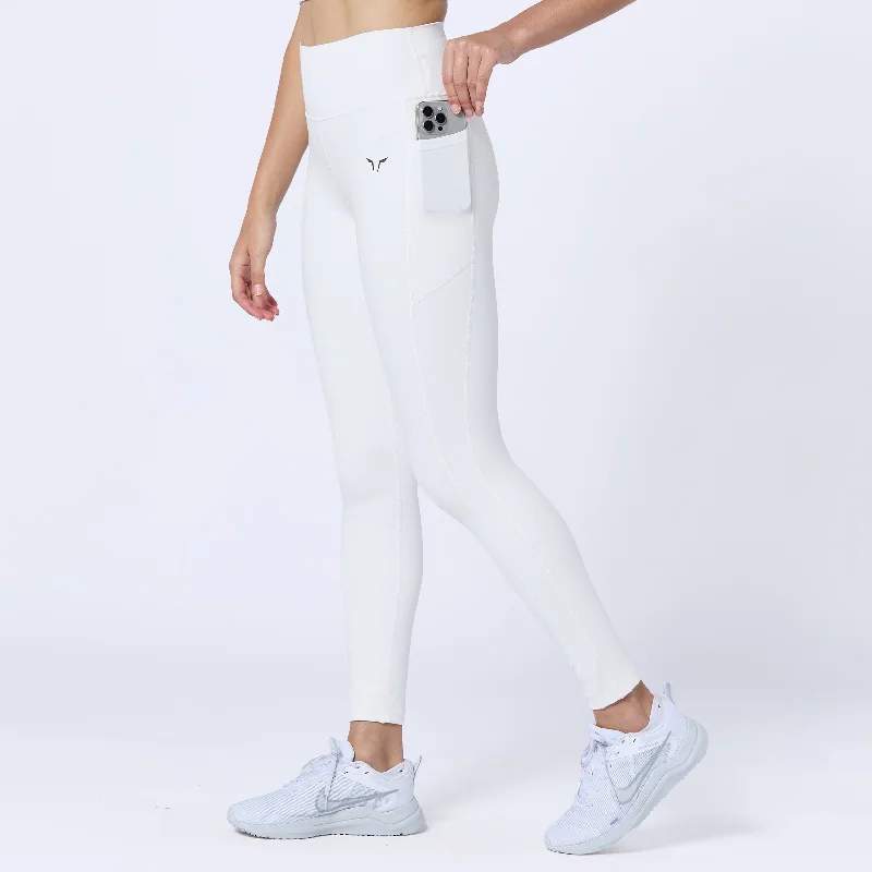 Unique Fashion Essential Double Layered Leggings 27" - Pearl White