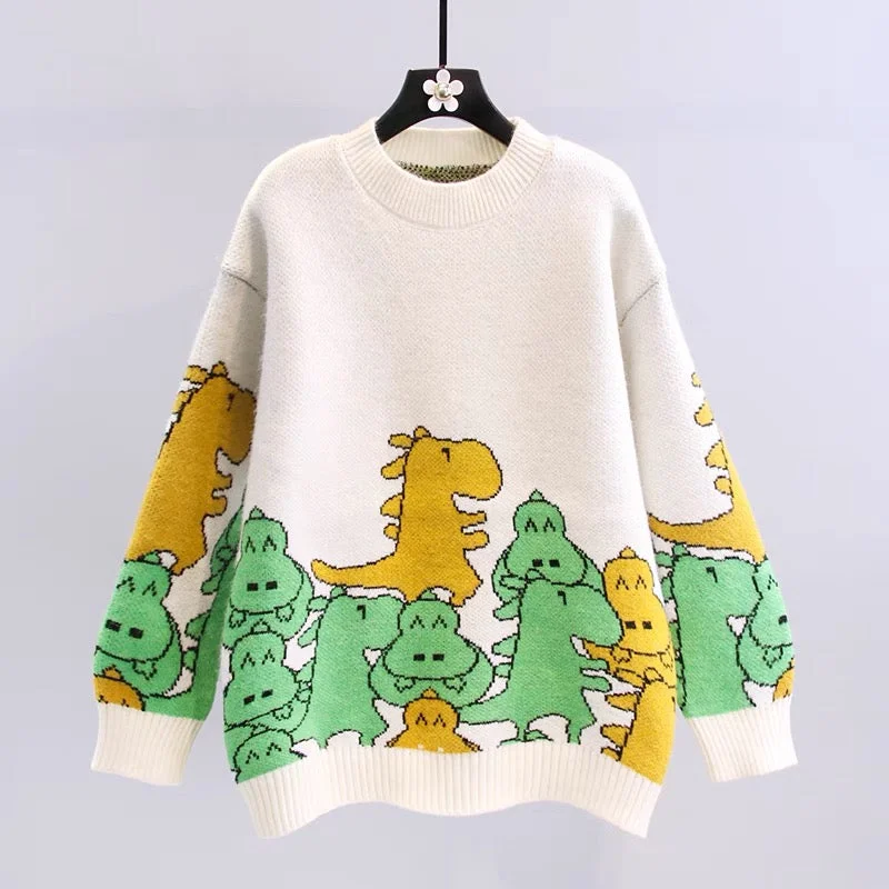 Must-have For Autumn And Winter Cute dinosaur long sleeve sweater  033